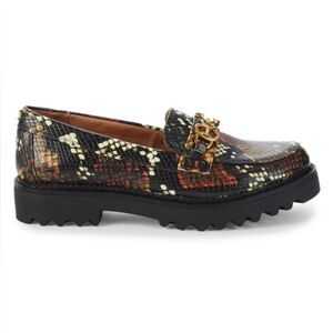 CIRCUS NY by SAM EDELMAN Deana Snakeskin-Embossed Bit Heeled Loafers Sz 8.5 Y2K